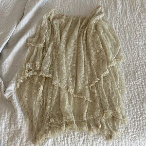 Free People Cream Lace Courtship Skirt